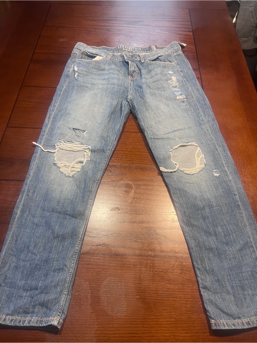Aeropostale Women’s Light Blue Distressed Boyfriend Jeans
